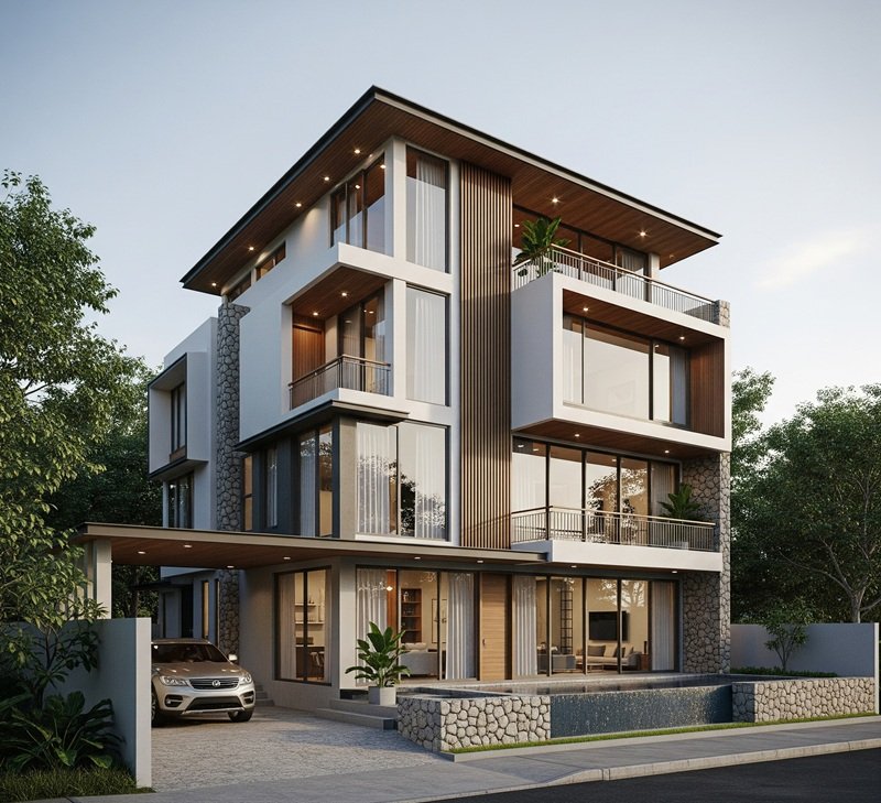 3 Story House Design in Sri Lanka