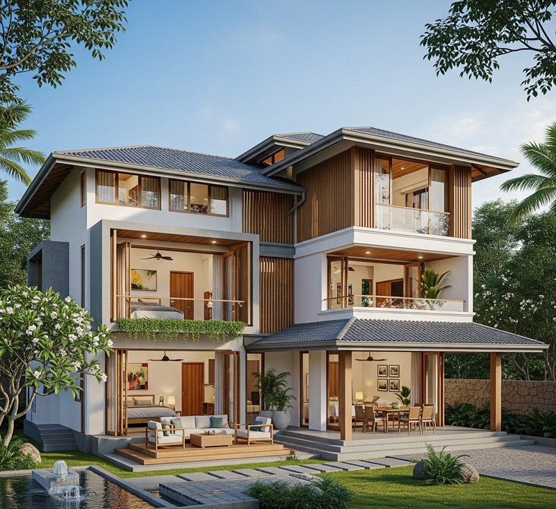 3 Story House Design in Sri Lanka